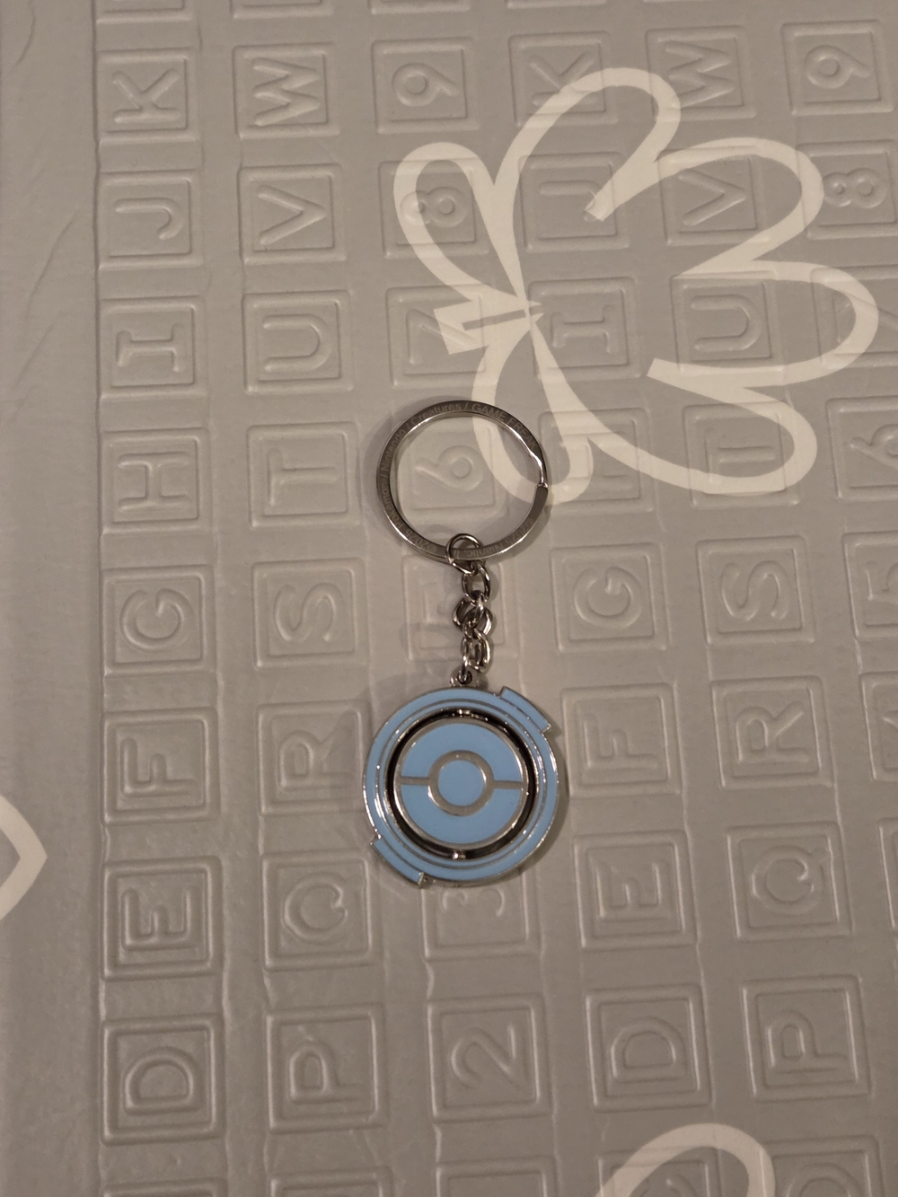 Pokemon GO Pokestop Keychain Blue Metal Circle Keychain Accessory